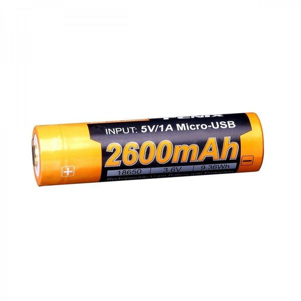 Аккумулятор 18650 Fenix 2600 mAh ARB-L18-2600U micro usb зарядка 82100 фото