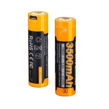 Аккумулятор 18650 Fenix 3500 mAh ARB-L18-3500U micro usb зарядка 82104 фото