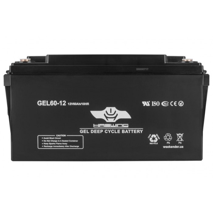 Гелевий акумулятор 60 Ah 12 V Haswing для човнових електромоторів 60Ah gel H