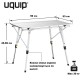 Стіл Uquip Variety M Grey 244112 з регульованою висотою 45-69 см, алюмінієвий, для кемпінгу на 4 особи