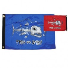 Флаг на мачту яхту катер “Fish or Die” 30х46 см синий нейлон латунные люверсы Taylor
