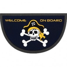 Коврик “Welcome On Board” полукруглый пиратский знак 40х68 см Osculati для яхты и дома ворсовый устойчивый