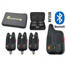 Набор сигнализаторов GLADIATOR BL1518 3+1 Black с пейджером Bluetooth и LED-подсветкой для рыбалки