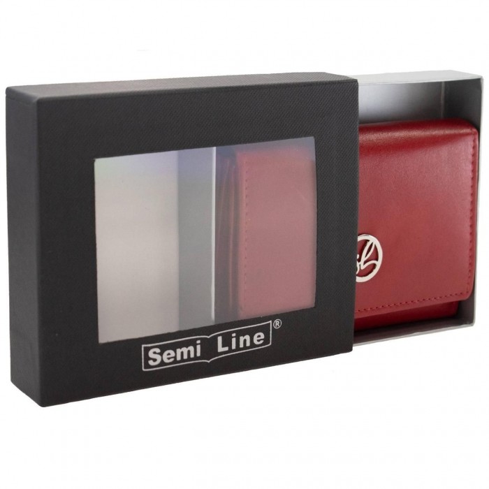 Жіночий гаманець шкіряний Semi Line RFID Червоний P8272-2 натуральна шкіра захист RFID 9 кишень для карток
