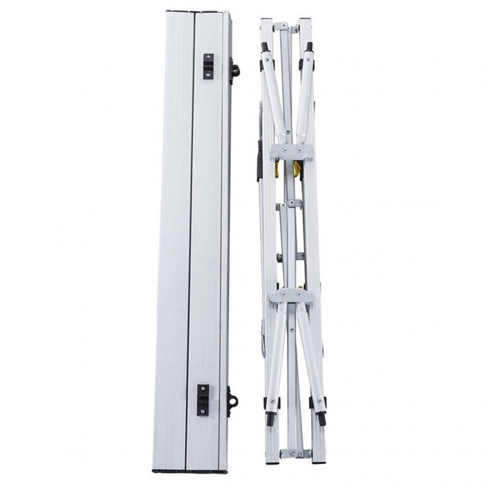 Стіл Uquip Variety M Grey 244112 з регульованою висотою 45-69 см, алюмінієвий, для кемпінгу на 4 особи