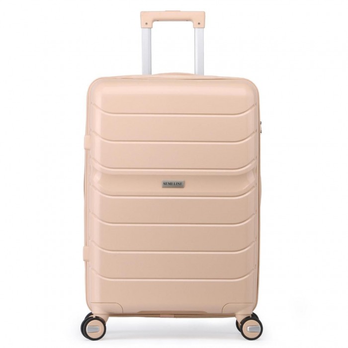 Чемодан Semi Line 24" M Капучино T5770-2 легкий корпус из полипропилена 4 колеса кодовый замок 63 л