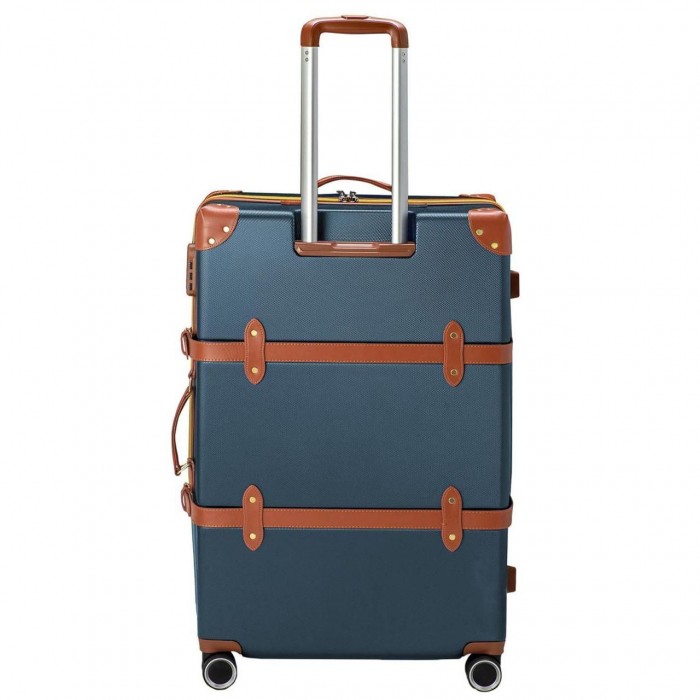 Валіза Semi Line 28" L Синій/Коричневий T5672-4 великий на 4 колесах з кодовим замком і захистом кутів