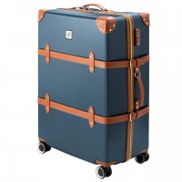 Валіза Semi Line 28" L Синій/Коричневий T5672-4 великий на 4 колесах з кодовим замком і захистом кутів