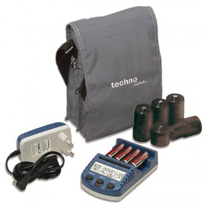 Зарядное устройство Технолайн BC1000 SET + аккумуляторы AA 4 канала микропроцессорное зарядные режимы