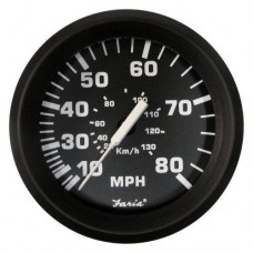 Спидометр судовой 130 км/ч чёрный Faria SE9460 с двойной шкалой 80 MPH / 130 км/ч врезной диаметр 85 мм