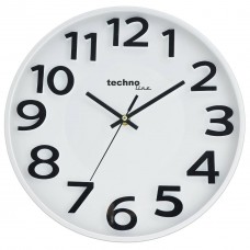 Настенные часы Technoline WT4100 White кварцевые бесшумные с белым циферблатом, диаметр 285 мм