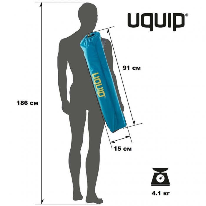 Стіл Uquip Variety M Grey 244112 з регульованою висотою 45-69 см, алюмінієвий, для кемпінгу на 4 особи