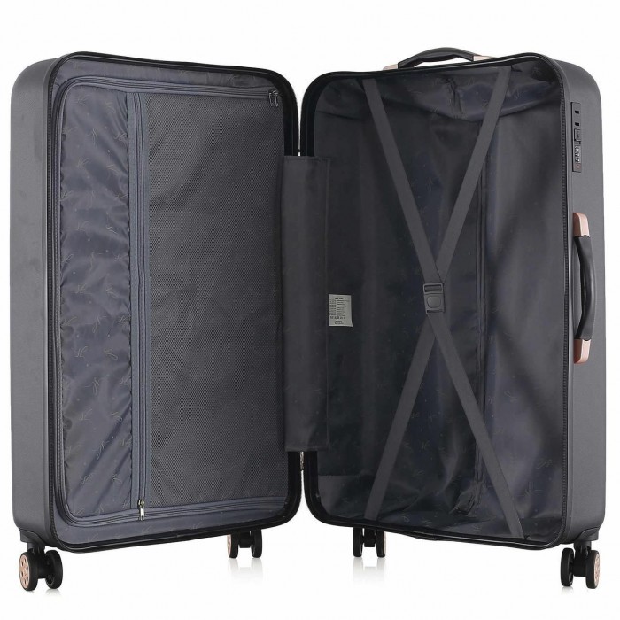 Чемодан Semi Line 28" L Чорний T5718-3 з кодовим замком та м'якою ручкою 4 колеса ABS-пластик об'єм 103 л