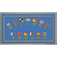 Коврик ворсовый входной “Welcome Aboard” Osculati флаги 40х68 см для яхты и дома устойчивый к атмосферным