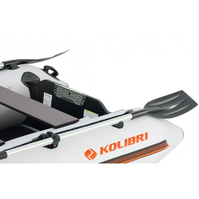 Колібрі КМ-260Д (Kolibri KM-260D Профі) світло-сірий моторний кільовий надувний човен + слань-книжка