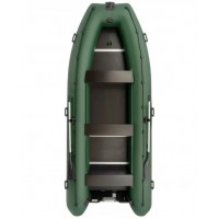 Колібрі КМ-450ДСЛ (Kolibri KM-450DSL) зелений моторний кільовий надувний човен + фанерний пайол