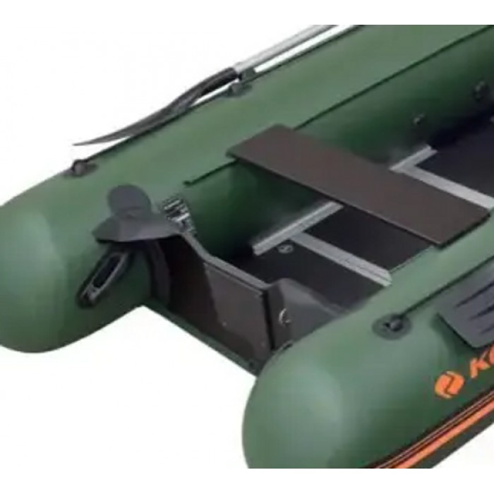Колібрі КМ-450ДСЛ (Kolibri KM-450DSL) зелений моторний кільовий надувний човен + фанерний пайол