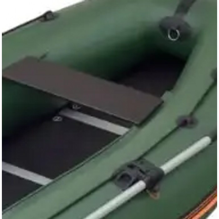 Колібрі КМ-450ДСЛ (Kolibri KM-450DSL) зелений моторний кільовий надувний човен + фанерний пайол