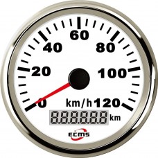GPS спидометр ECMS PMG3-WS-120KL белый судовой для лодки и катера 90мм оранжевая подсветка 0-120 км/ч