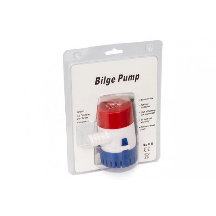 Помпа трюмная 550GPH 12 V WW-07101 для откачки воды из лодки и катера производительность 34 л/мин
