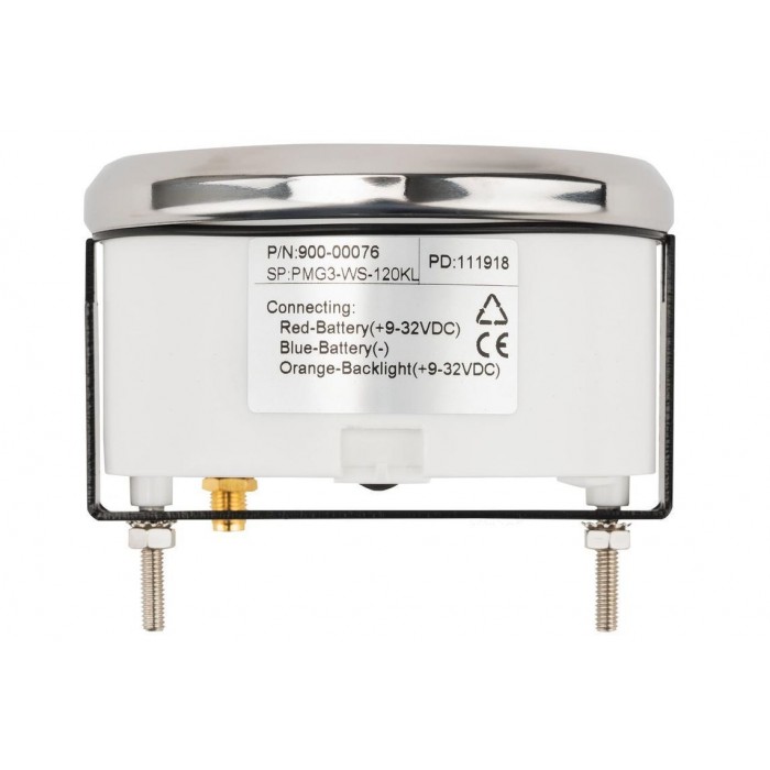 GPS спідометр ECMS PMG3-WS-120KL білий судновий для човна та катера 90мм помаранчеве підсвічування 0-120 км/год