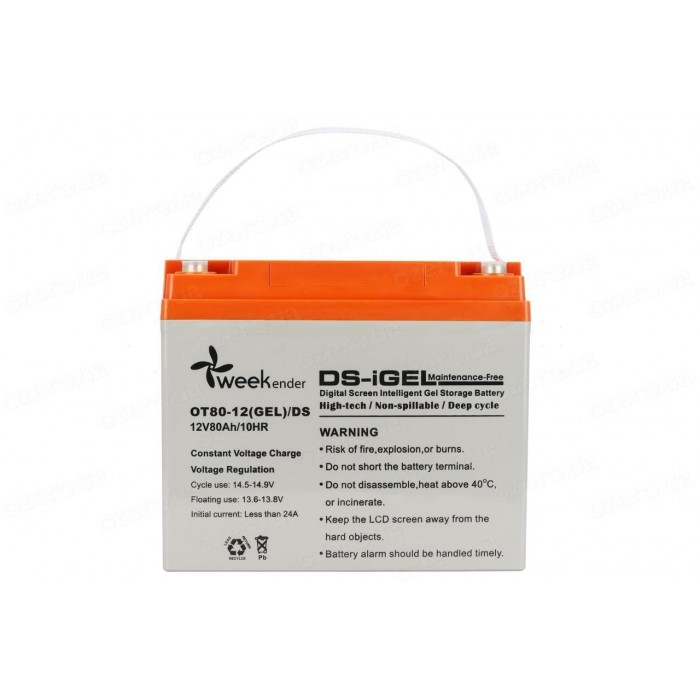 Гелевый аккумулятор Weekender DS 80 Ah 12 V с дисплеем 25.4кг для лодочных электромоторов 12V80AH DS