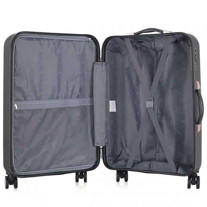 Чемодан Semi Line 24" M Черный T5787-2 ABS-пластик 4 колеса кодовый замок для путешествий объем 61 л