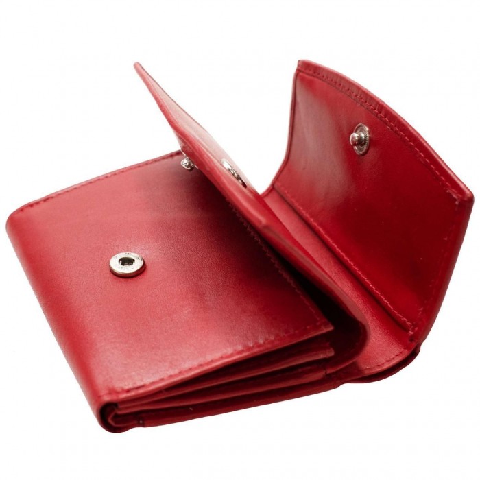 Женский кожаный кошелек Semi Line RFID Красный P8274-2 компактный с карманами для карт и монет в подарочной у