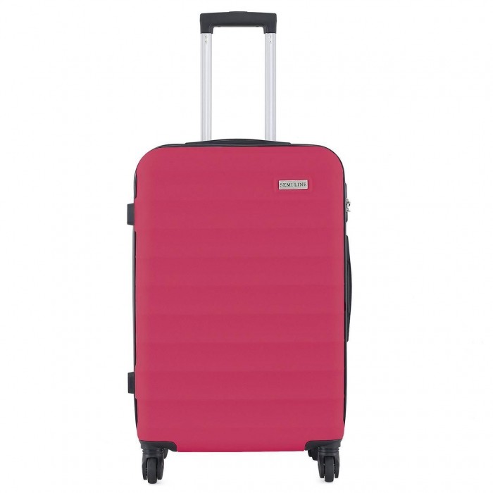 Чемодан Semi Line 28" L Темно-Рожевий T5633-3 з кодовим замком, 4 колеса, об'єм 93 л, ABS-пластик, жіночий