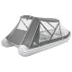 Тент - палатка для надувных ПВХ лодок Kolibri KM-330DXL темно-серый защитный с каркасом и окнами из ПВХ