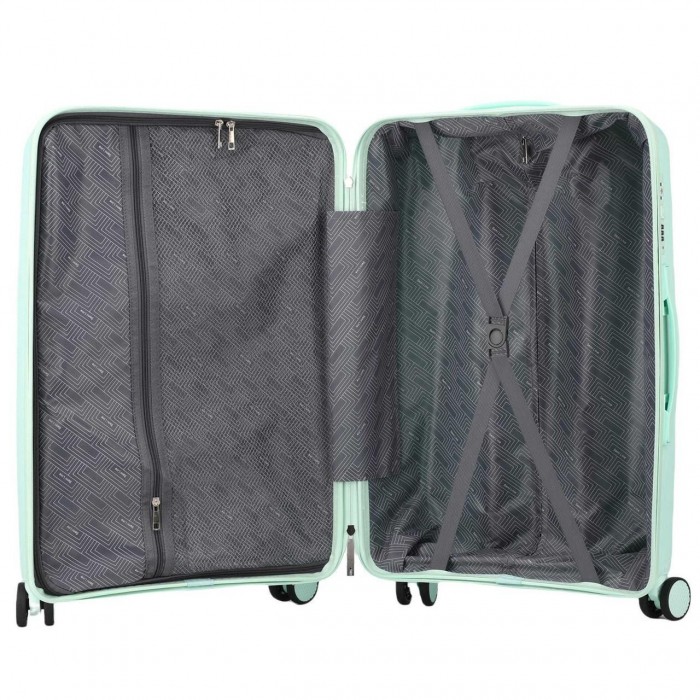 Чемодан Semi Line 28" L Мятный T5831-3 полипропилен 102 л с кодовым замком 4 колеса для поездок