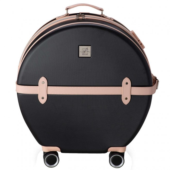 Чемодан Semi Line 24" M Черный/Розовый Крем T5671-3 с кодовым замком на 4 колесах, объем 49 л, ABS-пластик