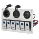 Панель переключателей + прикуриватель двойной USB порт вольтметр 12V для лодки и катера 155х155 мм