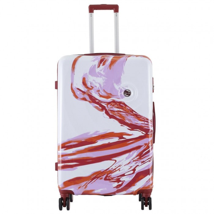 Чемодан Semi Line 28" L Белый/Красный Принт T5654-3 - Поликарбонатный, 4 колеса, кодовый замок, 97 л для
