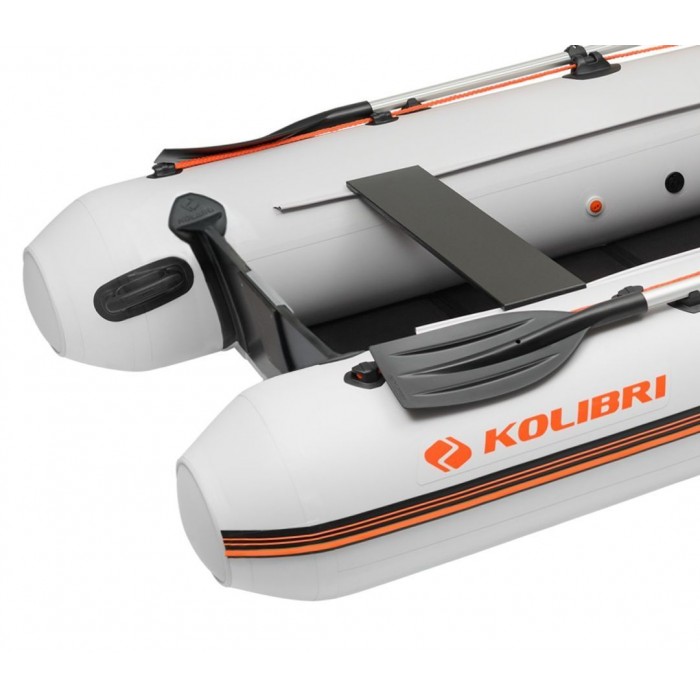 Колібрі КМ-330ДЛ (Kolibri KM-330DL) світло-сірий моторний кільовий надувний човен + слань-книжка