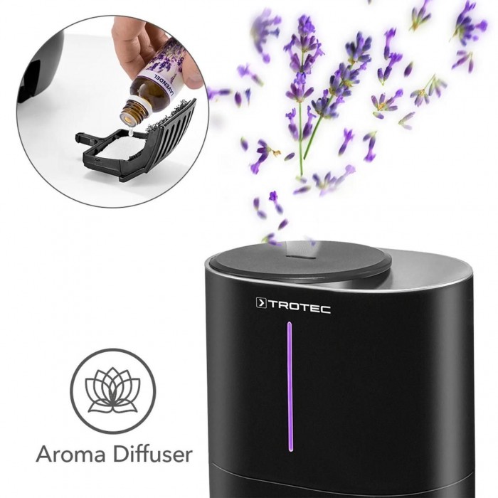 Ультразвуковой увлажнитель воздуха Trotec B 2 E Black 3 в 1 с функцией очистки и ароматизации для помещений д