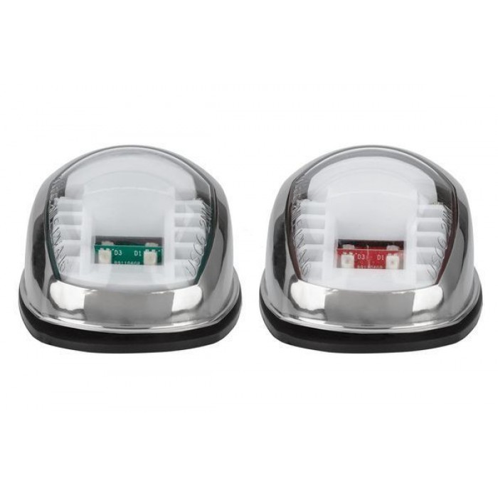 Пара навигационных LED огней C91106S-B для лодки и катера нержавеющая сталь бортовые ходовые зеленый