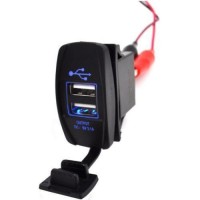 Гніздо суднове для човна катери яхти Sunfine SF50886 2хUSB 12/24 В чорний пластиковий вологозахищений
