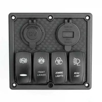 Панель управління на 4 кнопки з 4.2A USB, вольтметр і прикурювач для човнів та катерів під карбон
