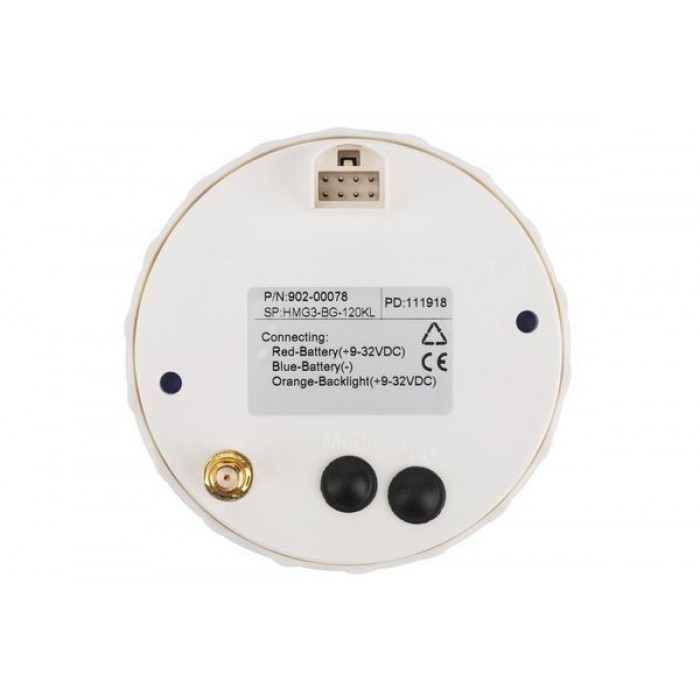 GPS спидометр судовой для лодки и катера ECMS HMG3-BG-120KL 85мм черный дисплей золотая рамка 0-120 км/ч