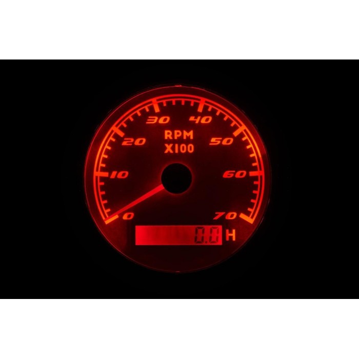 Тахометр судовой для лодки и катера I GAUGE со счетчиком моточасов 0-7000 RPM LED дисплей 85MM белый хромиров