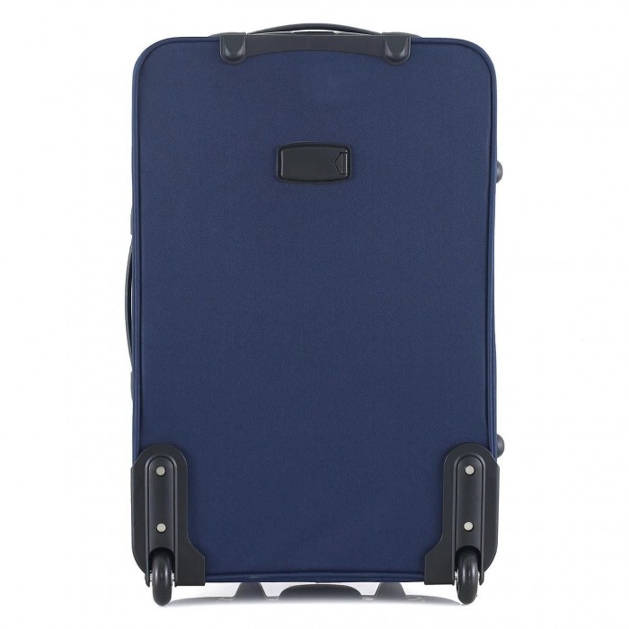 Чемодан emi Line 24" M Синий/Зеленые Линии T5755-2 объемом 50 л на 2 колесах с водозащитой и карманами для хр