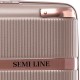 Чемодан Semi Line 24" M Шампань T5668-3 з вбудованим кодовим замком 4 колеса ABS-пластик об'єм 60 л