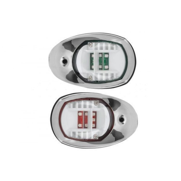 Пара навигационных LED огней C91106S-B для лодки и катера нержавеющая сталь бортовые ходовые зеленый