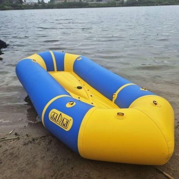 Пакрафт Ладья ЛП-245 Комфорт для рафтинга и моря с водоотливами голубой легкий 8 кг одноместный