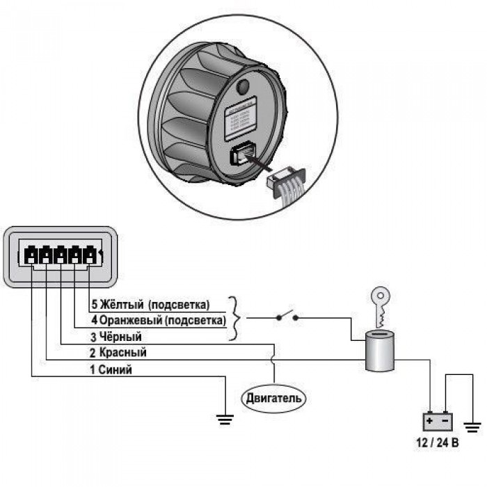 Тахометр с счётчиком моточасов судовой Osculati 27.326.04 8000RPM чёрный/нерж. сталь для лодки и катера