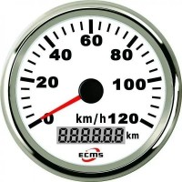 Спідометр для судна ECMS CMS3-WS-120KL білий 85 мм з імпульсним лічильником мотогодин