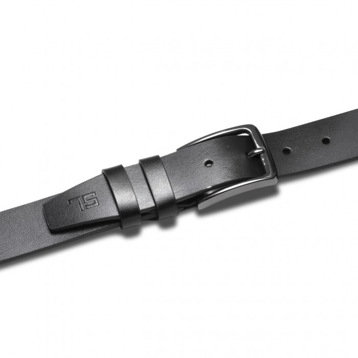 Чоловічий шкіряний ремінь Semi Line Black P8230-0 L натуральна шкіра ширина 3.3 см пряжка-гвіздь для поясу