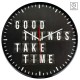 Настінні годинники Technoline 775485 Good Things Take Time кварцові чорні з діаметром 335 мм для дому та офісу