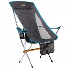 Крісло розкладне Uquip Infinity Lounger Сіре 244047 для кемпінгу до 120 кг з легким алюмінієвим каркасом